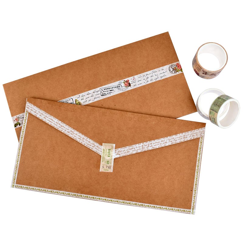 DAPUTOU 18 Rolls Vintage Washi Tape Set 75/30/15/10/5mm Wide Floral Map Stamp Letter Antique Retro Decorative Masking Tape Sets for Scrapbook  Craft Kids Scrapbooking Supplies - Image 5